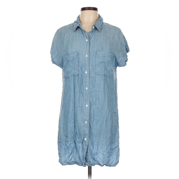 Zilcremo Dresses & Skirts - Denim Blue Button Down Mini Dress Size Large